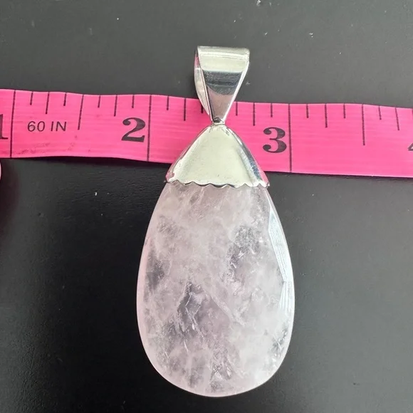 Laborite & pink quartz bead necklace with pendant by Jay King - Picture 10 of 14